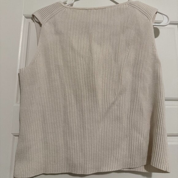 Abercrombie & Fitch Women's Tie-Front V-Neck Cream Sweater Vest Size S - Picture 4 of 6